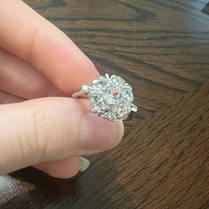 Silver Diamond Ring Size 6